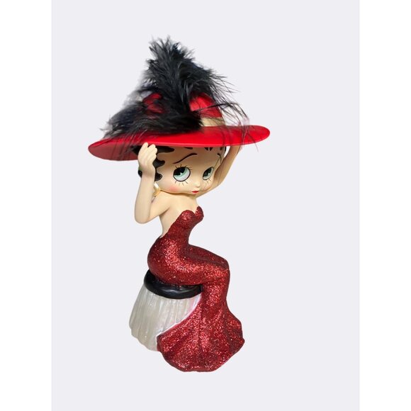 Betty Boop Lady In Red Sitting Fixing Hat Retired Figurine - Picture 5 of 12